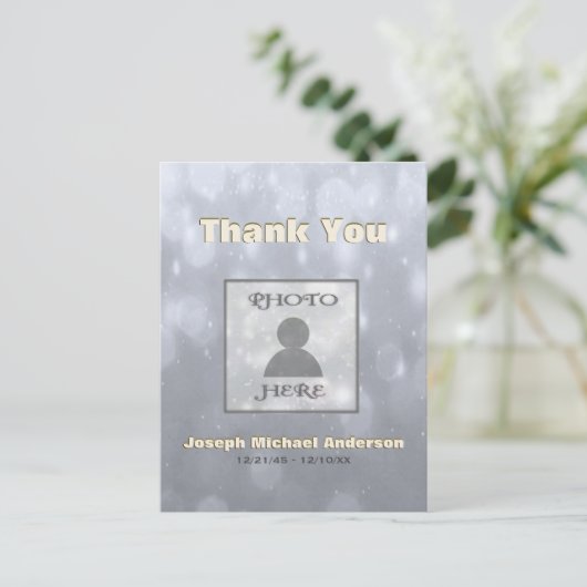 Afbeelding toevoegen| Dank je | Gold Silver Briefkaart (Staand voorkant)