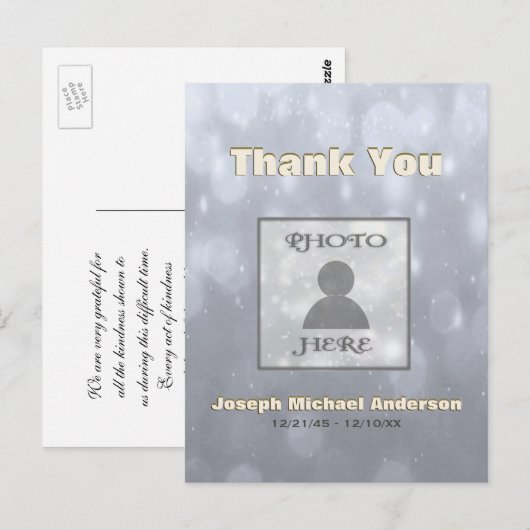 Afbeelding toevoegen| Dank je | Gold Silver Briefkaart (Voorkant / Achterkant)