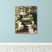 Afbeelding trappen in de bossen canvas afdruk (Insitu (Houten vloer))