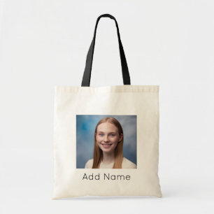 afbeelding uploaden Aangepaste foto en naam Gepers Tote Bag