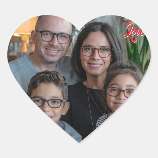 afbeelding uploaden Aangepaste foto Gelukkig Valen Hart Sticker (Voorkant)