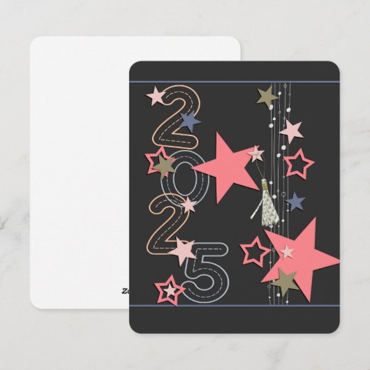 Afbeelding van 2025 Afstudeerder Scattered Stars D Feestdagenkaart (Voorkant / Achterkant)