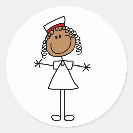 Afbeelding van Afrikaanse Amerikaanse stekker Tshi Ronde Sticker (Voorkant)