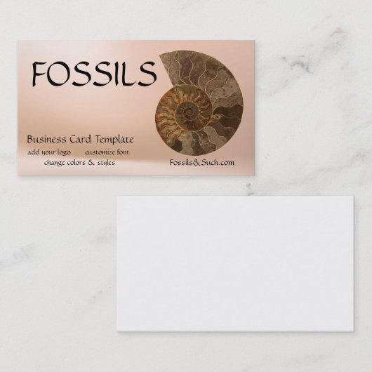 Afbeelding van Ammones Fossil Visitekaartje (Voorkant / Achterkant)