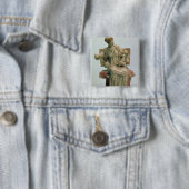 Afbeelding van Aphrodite met Eros Vierkante Button 5,1 Cm (In situ)
