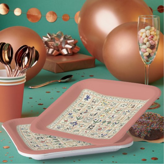 Afbeelding van Applique Bedspread Papieren Bordje (Multi)