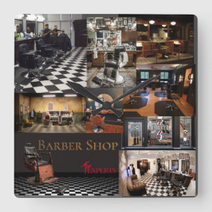 Afbeelding van Barbershop Vierkante Klok