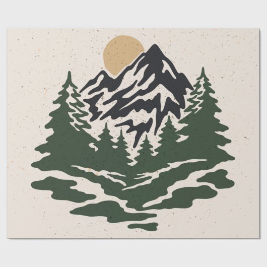  afbeelding van berglandschap cadeaupapier (Vlak)