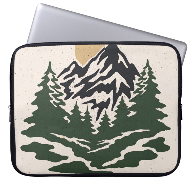  afbeelding van berglandschap laptop sleeve (Voorkant)