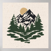 afbeelding van berglandschap poster (Voorkant)