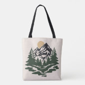  afbeelding van berglandschap tote bag (Achterkant)