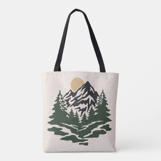  afbeelding van berglandschap tote bag (Achterkant)