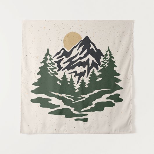  afbeelding van berglandschap wandkleed (Voorkant)