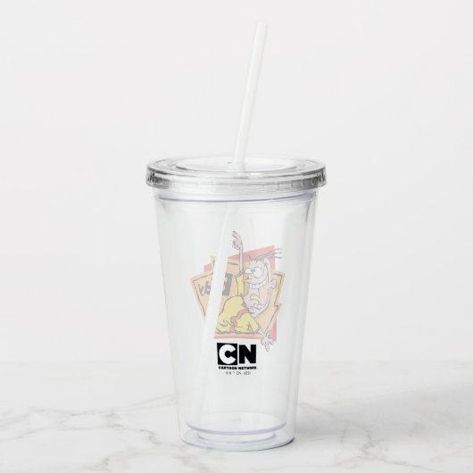 Afbeelding van bewerkingsteken acryl drinkbeker (Achterkant)