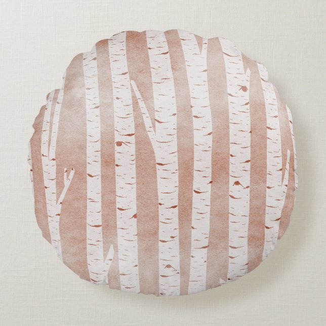 Afbeelding van Birch Trees Rond Kussen (Voorkant)