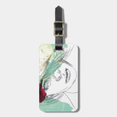  afbeelding van bloemmeisje bagagelabel (Voorkant verticaal)