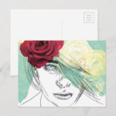  afbeelding van bloemmeisje briefkaart (Voorkant / Achterkant)