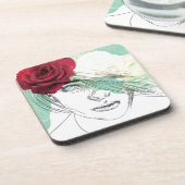  afbeelding van bloemmeisje drankjes onderzetter (Linkerzijde)