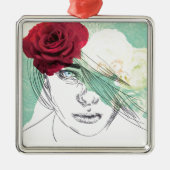 afbeelding van bloemmeisje metalen ornament (Voorkant)