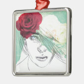  afbeelding van bloemmeisje metalen ornament (Links)