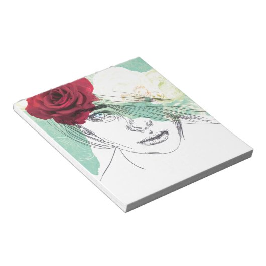  afbeelding van bloemmeisje notitieblok (Schuin)