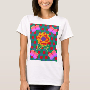 Afbeelding van Bloemvlinders Veelkleurige Abstract T-shirt