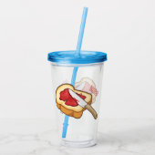 Afbeelding van Brood- en jam-cartoon Acryl Drinkbeker (Achterkant)