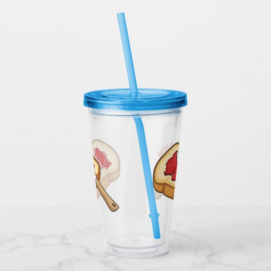 Afbeelding van Brood- en jam-cartoon Acryl Drinkbeker (Links)