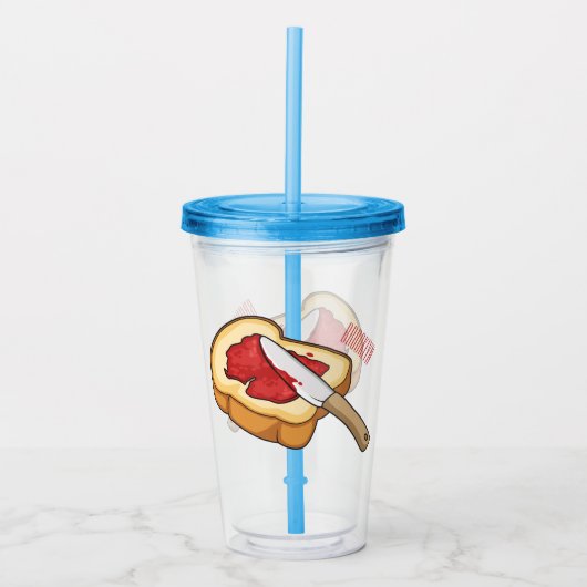 Afbeelding van Brood- en jam-cartoon Acryl Drinkbeker (Voorkant)