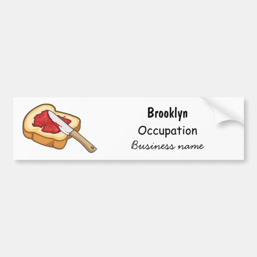 Afbeelding van Brood- en jam-cartoon Bumpersticker (Voorkant)