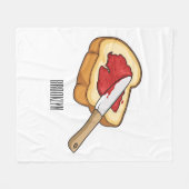 Afbeelding van Brood- en jam-cartoon Fleece Deken (Voorkant (Horizontaal))