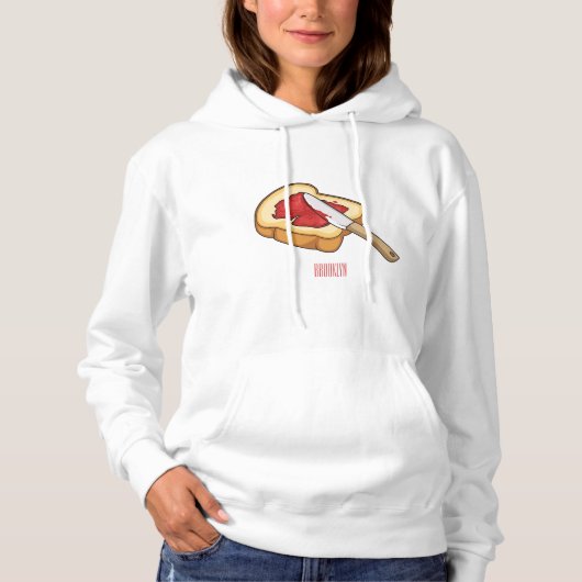 Afbeelding van Brood- en jam-cartoon Hoodie (Voorkant)