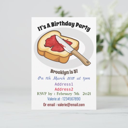 Afbeelding van Brood- en jam-cartoon Kaart (Staand voorkant)