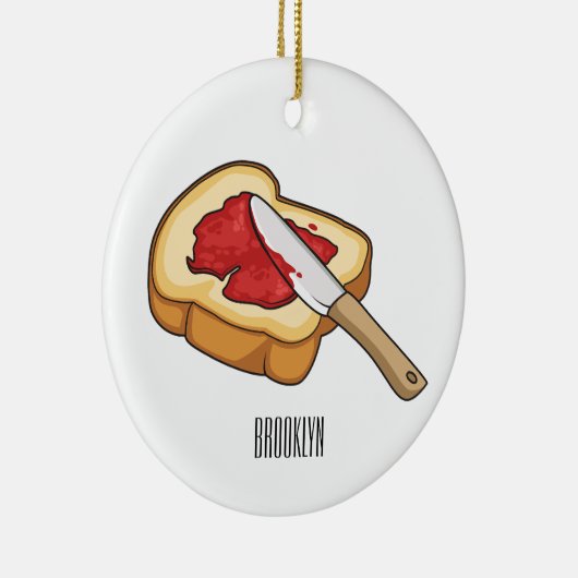 Afbeelding van Brood- en jam-cartoon Keramisch Ornament (Rechts)