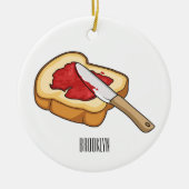 Afbeelding van Brood- en jam-cartoon Keramisch Ornament (Voorkant)
