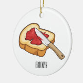 Afbeelding van Brood- en jam-cartoon Keramisch Ornament (Links)