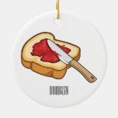 Afbeelding van Brood- en jam-cartoon Keramisch Ornament (Achterkant)
