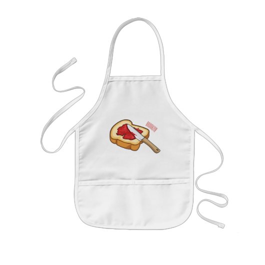 Afbeelding van Brood- en jam-cartoon Kinder Schort (Voorkant)