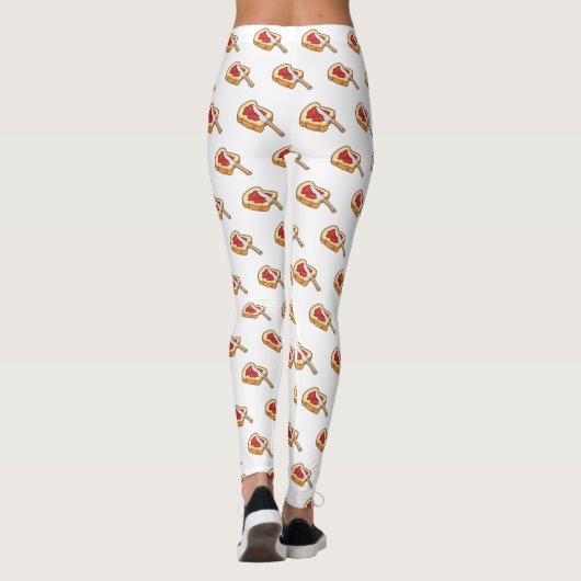 Afbeelding van Brood- en jam-cartoon Leggings (Achterkant)