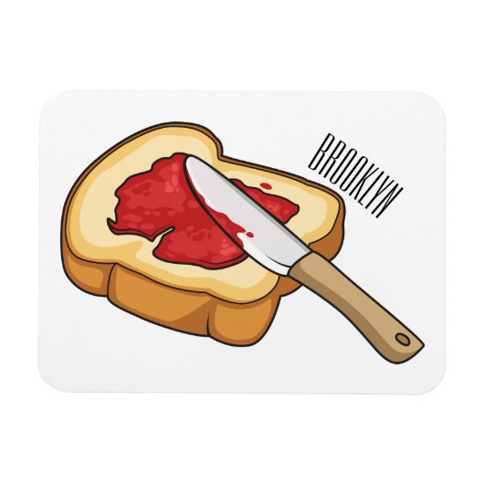 Afbeelding van Brood- en jam-cartoon Magneet (Horizontaal)