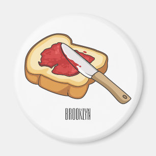 Afbeelding van Brood- en jam-cartoon Magneet