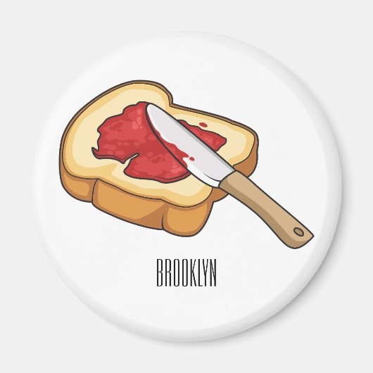 Afbeelding van Brood- en jam-cartoon Magneet (Voorkant)