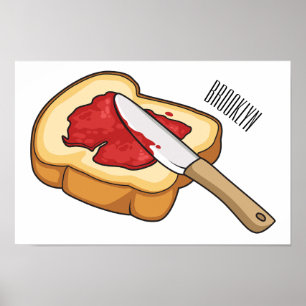 Afbeelding van Brood- en jam-cartoon Poster