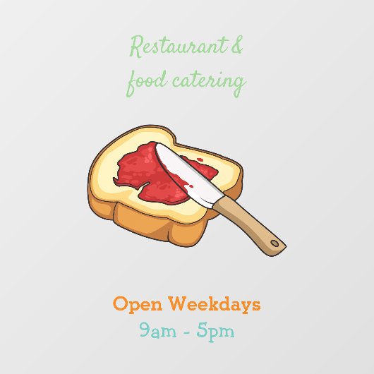 Afbeelding van Brood- en jam-cartoon Raamsticker (Vel)