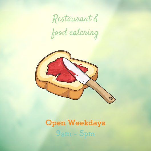 Afbeelding van Brood- en jam-cartoon Raamsticker (Vel 3)