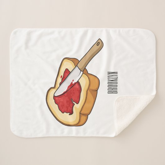 Afbeelding van Brood- en jam-cartoon Sherpa Deken (Voorkant (horizontaal))