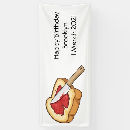 Afbeelding van Brood- en jam-cartoon Spandoek (Verticaal)