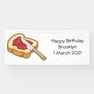 Afbeelding van Brood- en jam-cartoon Spandoek