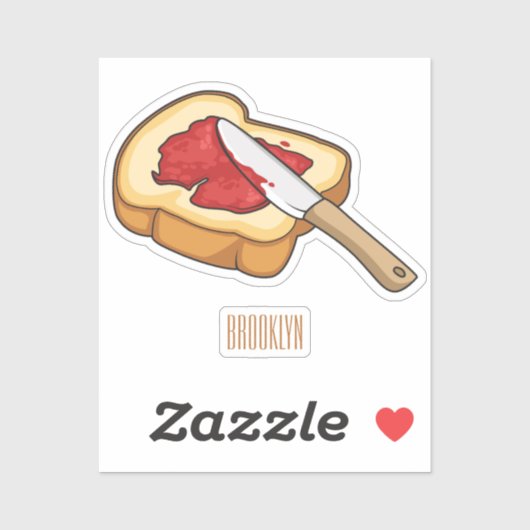 Afbeelding van Brood- en jam-cartoon Sticker (Vel)