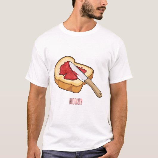 Afbeelding van Brood- en jam-cartoon T-shirt (Voorkant)